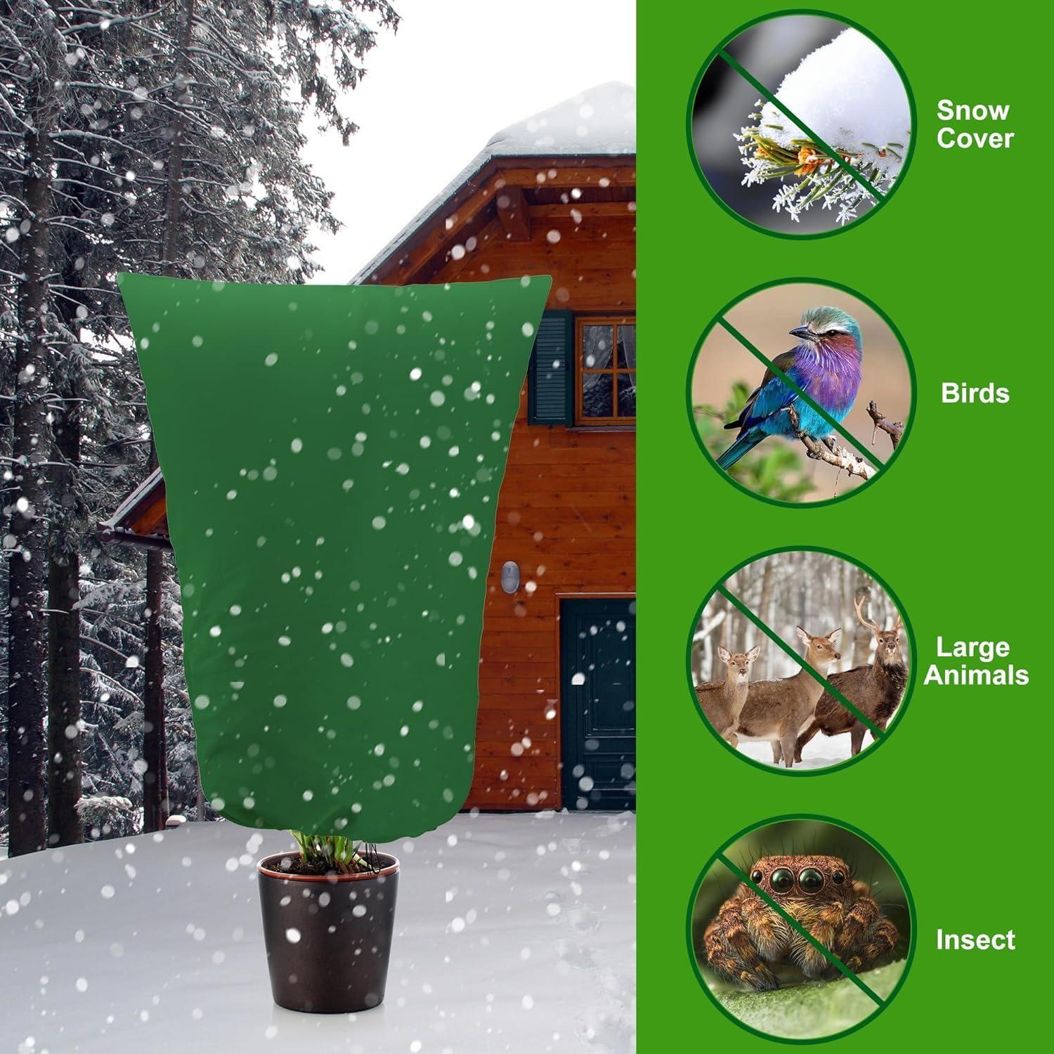 2er Set Pflanzenschutzsack 160x100cm Grün - Frostschutz für Kübelpflanzen