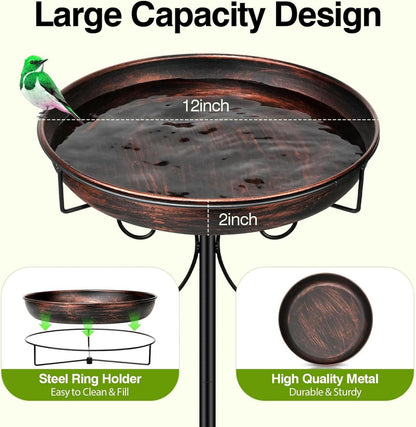 Vogeltränke Metall Antik Bronze 35In für Garten Vögel