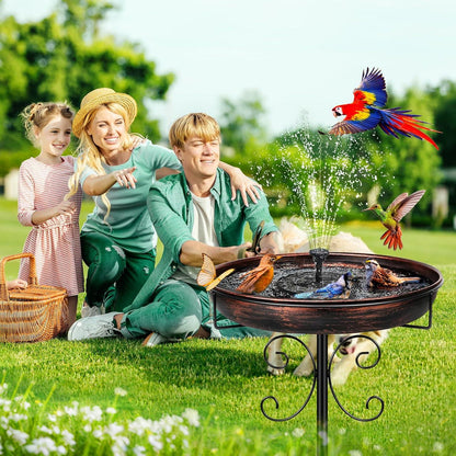 Vogeltränke Stehend Metall Vogelbad für Draußen Garten 35In Wasserschale