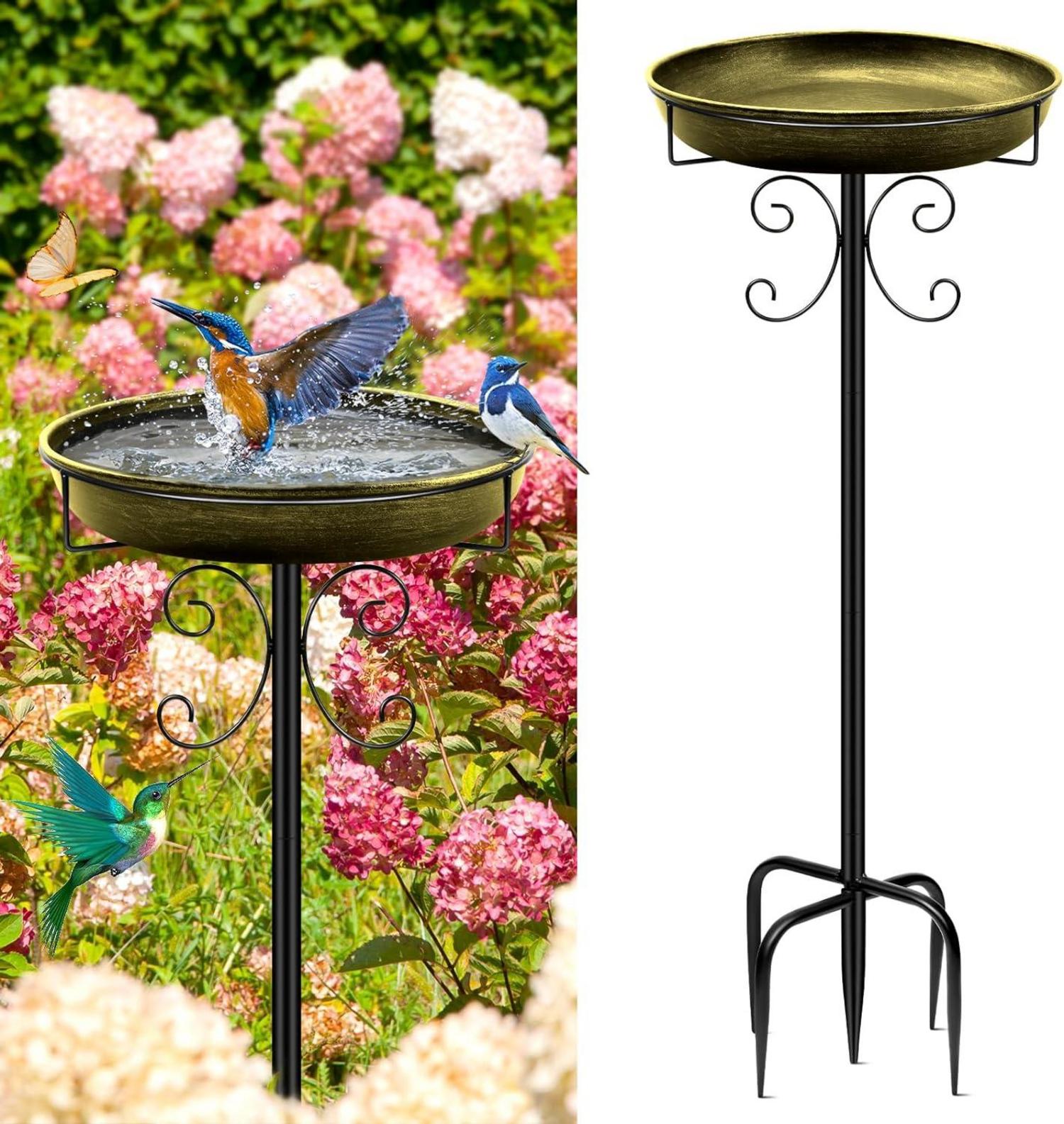 Vogeltränke Metall Antike Vögel Garten 35In Wasserschale