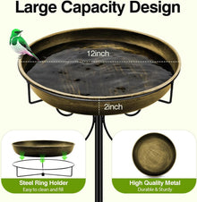 Große Metall Vogeltränke für Draußen, Antik Goldene