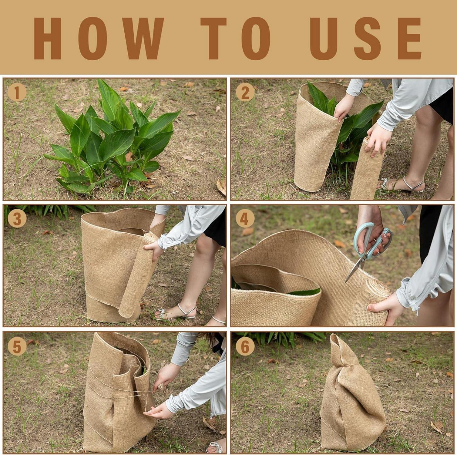 Purple Star Winterschutz Juteband für Pflanzen Frostschutz 6Mx40CM