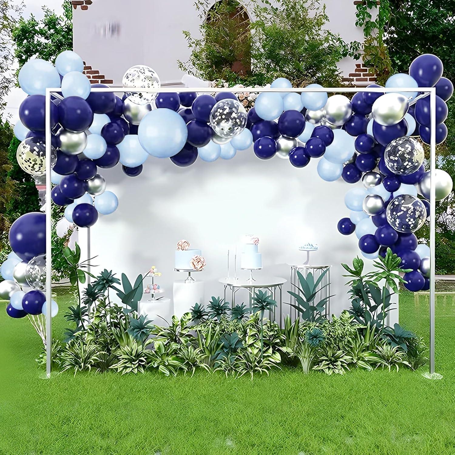 Ballon Girlande Blau Silber 120 Stück Deko Hochzeit Geburtstag