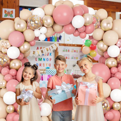 Rosa Luftballon Girlande Set, 138 Stück, Premium Qualität, Party Deko