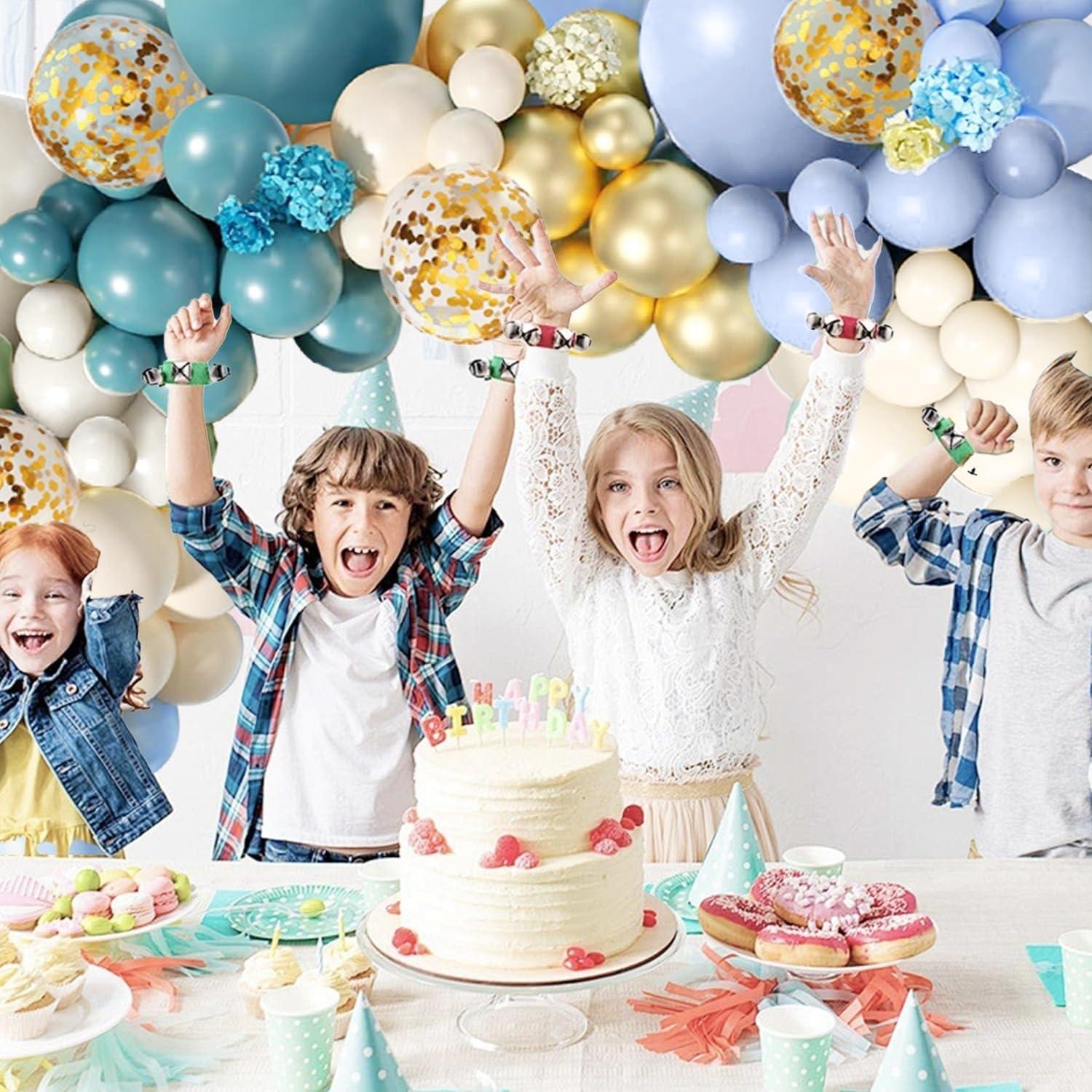 Ballon Girlande Blau Weiß Gold Set 138 Stk Geburtstag Hochzeit