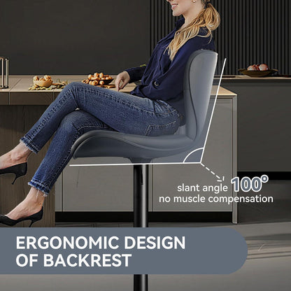 Barhocker 2er Set mit Rückenlehne, Höhenverstellbar, Dunkelgrau