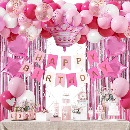 Geburtstagsdeko Rosa Party Deko Mädchen Pink Luftballons Hintergrund