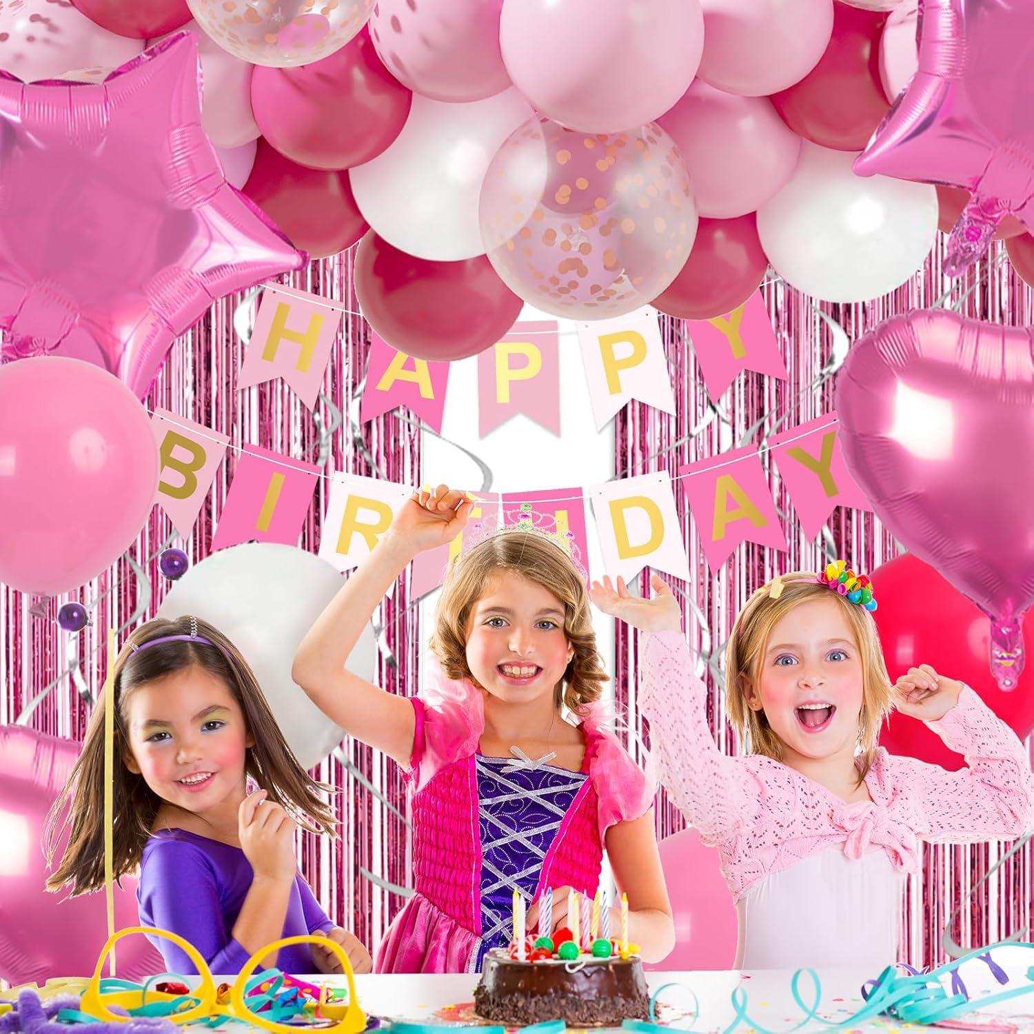 Geburtstagsdeko Rosa Party Deko Mädchen Pink Luftballons Hintergrund