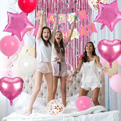 Geburtstagsdeko Rosa Mädchen Frauen Party Deko Luftballons Happy