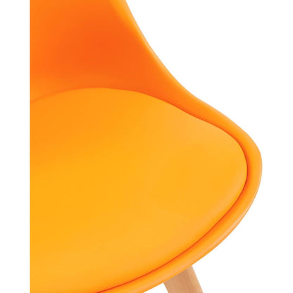 Esszimmerstühle Set 8 – Skandinavisch, Orange, Massivholz