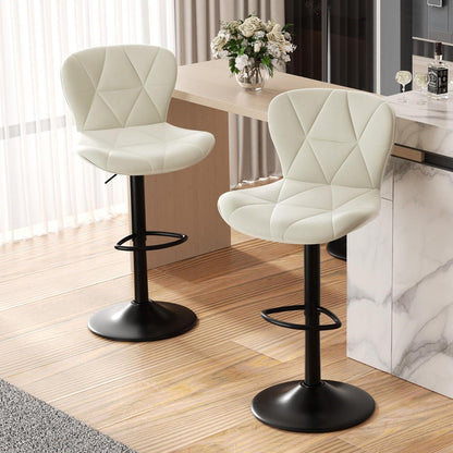 Barhocker 2er Set Höhenverstellbar mit Rückenlehne 360° Drehbar