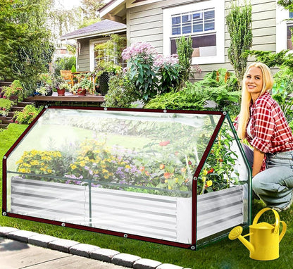 Transparente Abdeckplane Wasserdicht mit Ösen für Garten und Möbel 4x4m