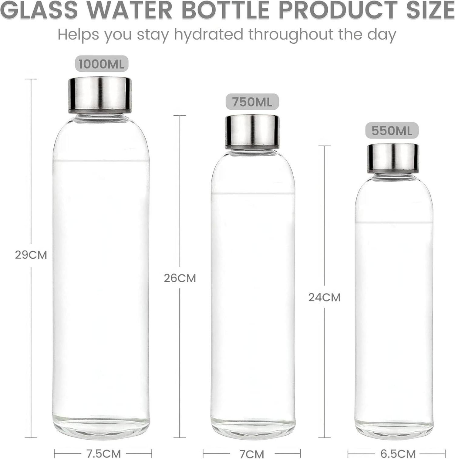 Bugucat Glasflasche 750ml - Trinkflasche aus Borosilikatglas