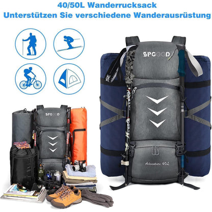 Wanderrucksack 40L/50L Herren Damen Trekkingrucksack
