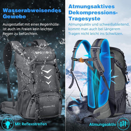 Wanderrucksack 40L/50L Herren Damen Trekkingrucksack