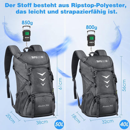 Wanderrucksack 40L/50L Herren Damen Trekkingrucksack