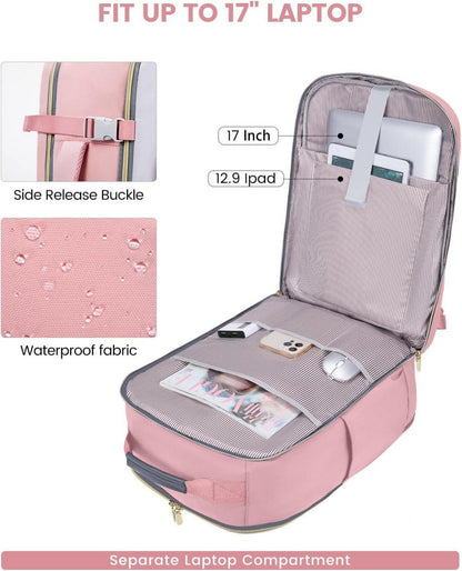 Handgepäck Rucksack 40L Laptopfach 17 Zoll Wasserdicht Herren Damen