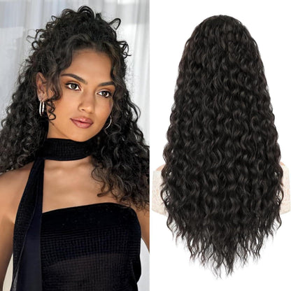 Lockiger Pferdeschwanz Haarteil – 45cm Afro Zopfverlängerung Schwarz