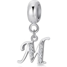 925 Sterling Silber Initial Charm Anhänger für Armbänder und Halsketten