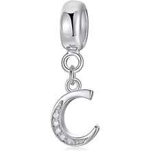 925 Sterling Silber Initial Charm Anhänger Buchstabe A-Z für Armband & Halskette