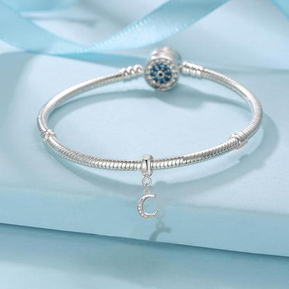 925 Sterling Silber Initial Charm Anhänger Buchstabe A-Z für Armband & Halskette