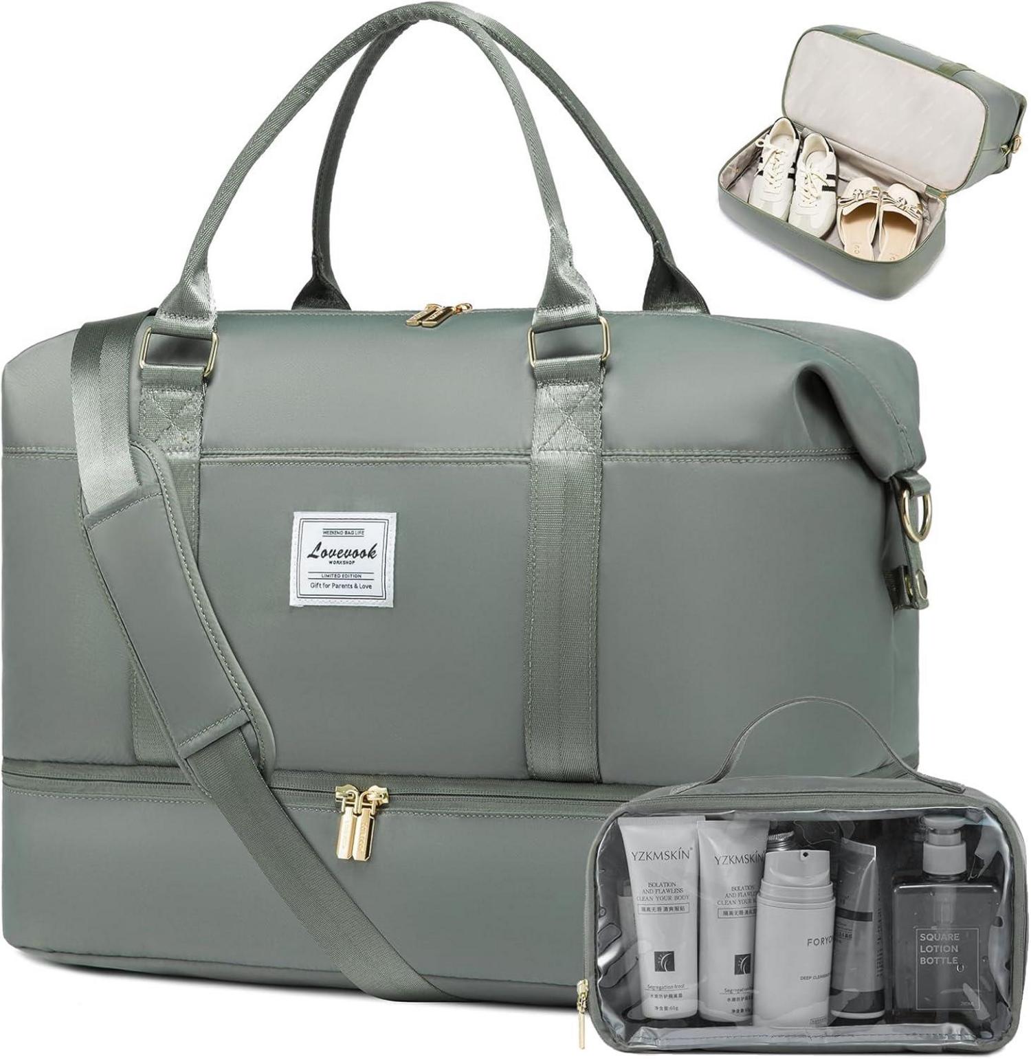 Reisetasche Damen Sporttasche mit Schuhfach Weekender Groß Handgepäck