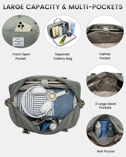 Reisetasche Damen Sporttasche mit Schuhfach Weekender Groß Handgepäck