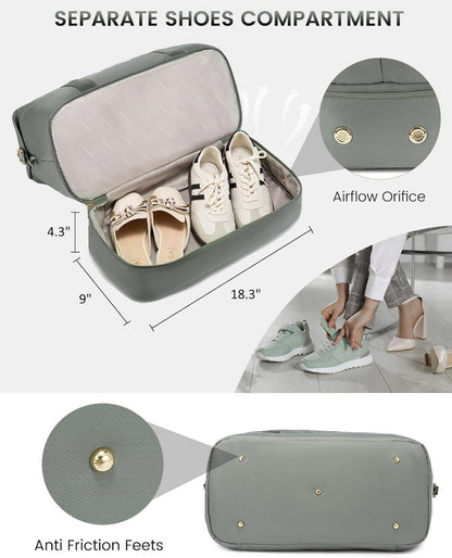 Große Reisetasche Damen Sporttasche Schuhfach Weekender Handgepäck Travel Bag