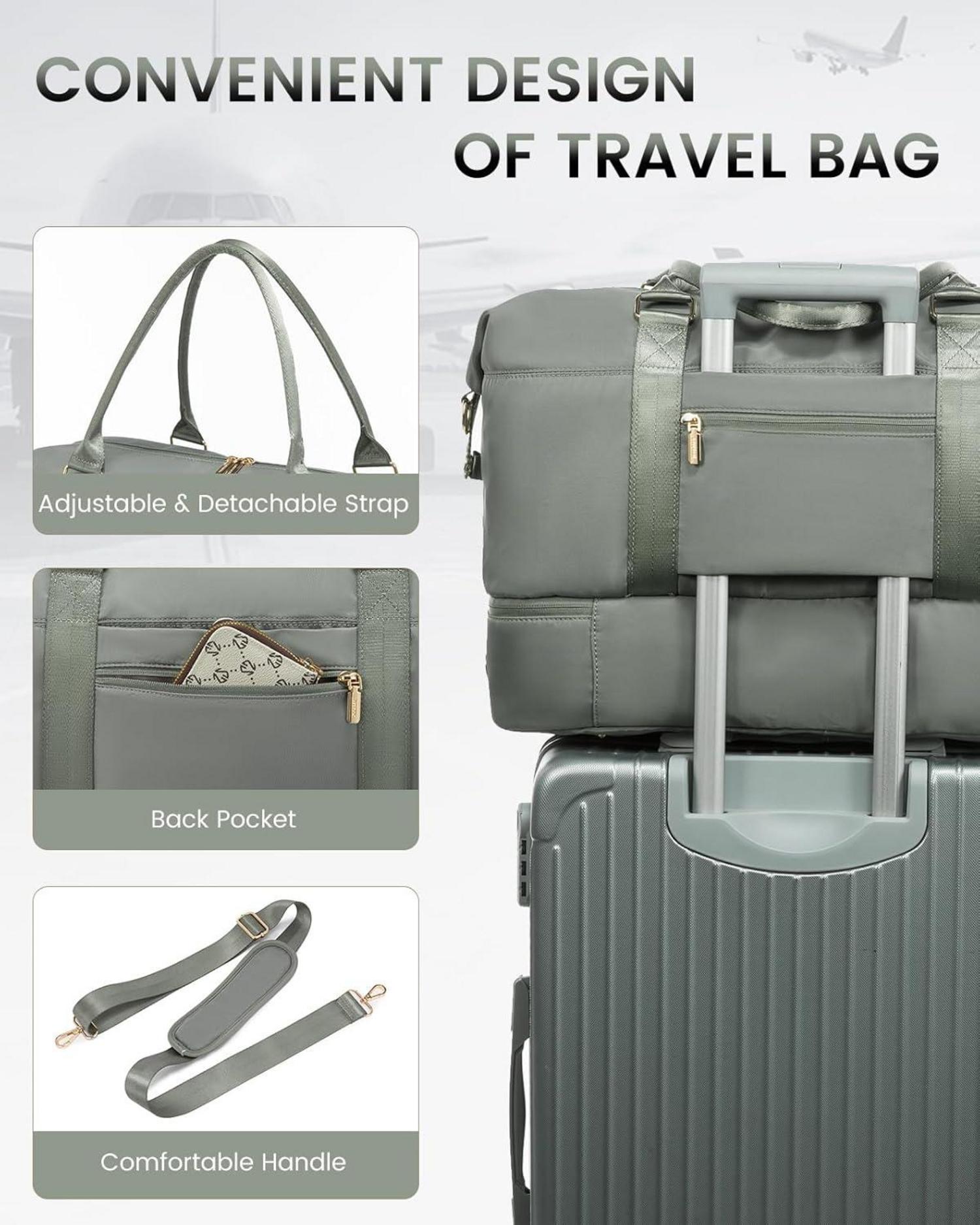 Reisetasche Damen Sporttasche mit Schuhfach Weekender Handgepäck