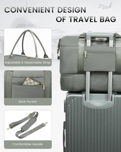 Reisetasche Damen Sporttasche mit Schuhfach Weekender Handgepäck