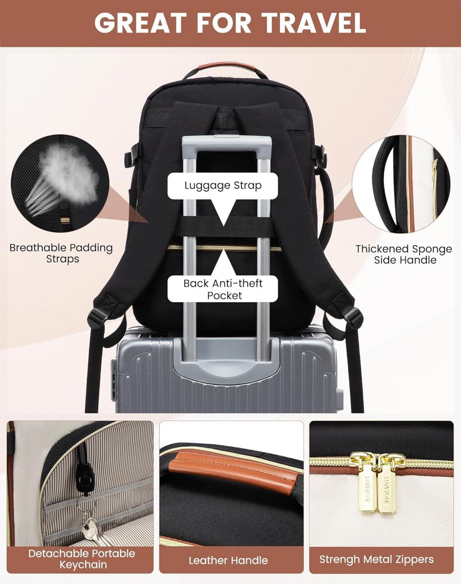 50L Handgepäck Rucksack Damen Herren Wasserdicht Laptop 17 Zoll