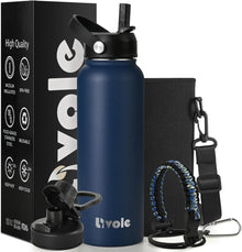 Isolierte Trinkflasche aus Edelstahl mit Zubehör, 1180ml