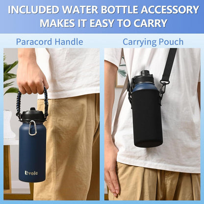 Isolierte Trinkflasche aus Edelstahl mit Zubehör, 1180ml