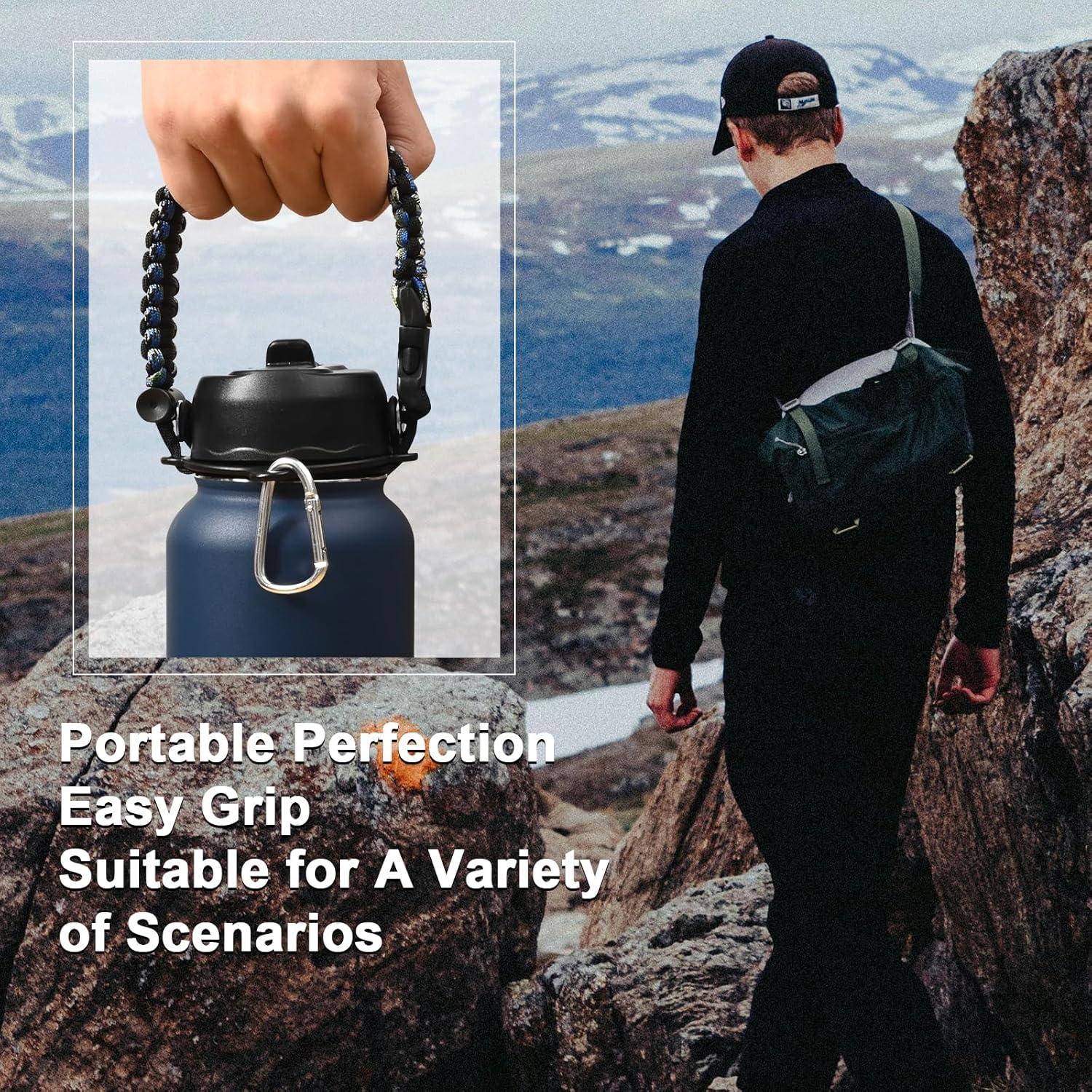 Livole 40oz Edelstahl Trinkflasche Strohhalm Isoliert Marineblau