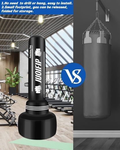 Boxsack 180cm Erwachsene Freistehender Kickboxsack Training MMA Muay Thai