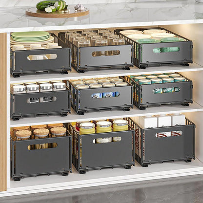 Teleskopschublade Ausziehbar für Küchenschränke Schwarz 2Stk 38x25x19 cm