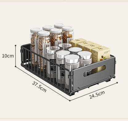 Teleskopschubladen Organizer Set Ausziehbar Schwarz 2Stk 38x25x10CM