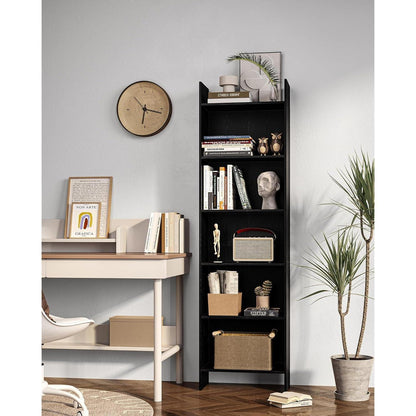 Bücherregal 6 Fächern Schwarz – Standregal für Wohnzimmer & Büro