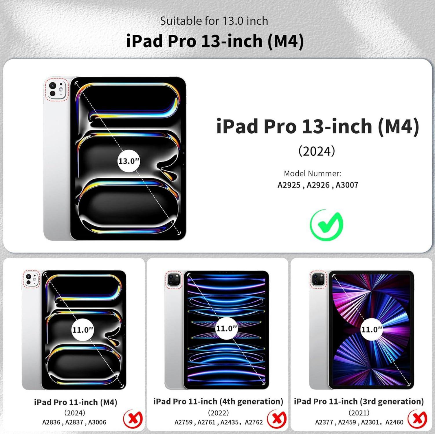 EasyAcc iPad Pro 13 M4 Hülle 2024 Ultra Dünn Schwarz