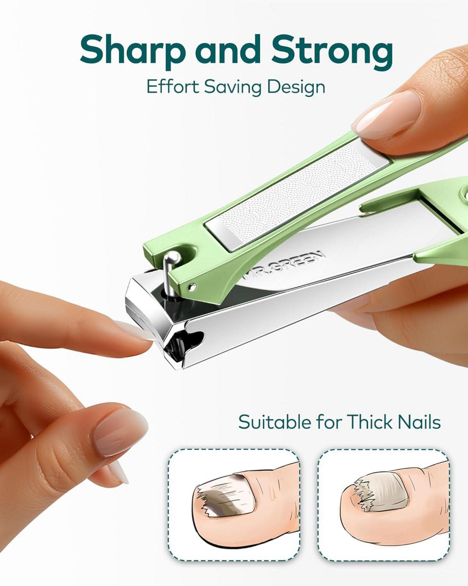 MR.GREEN Nagelknipser mit Nagelfeile, Profi-Set, Anti-Spritz Design, exzellente