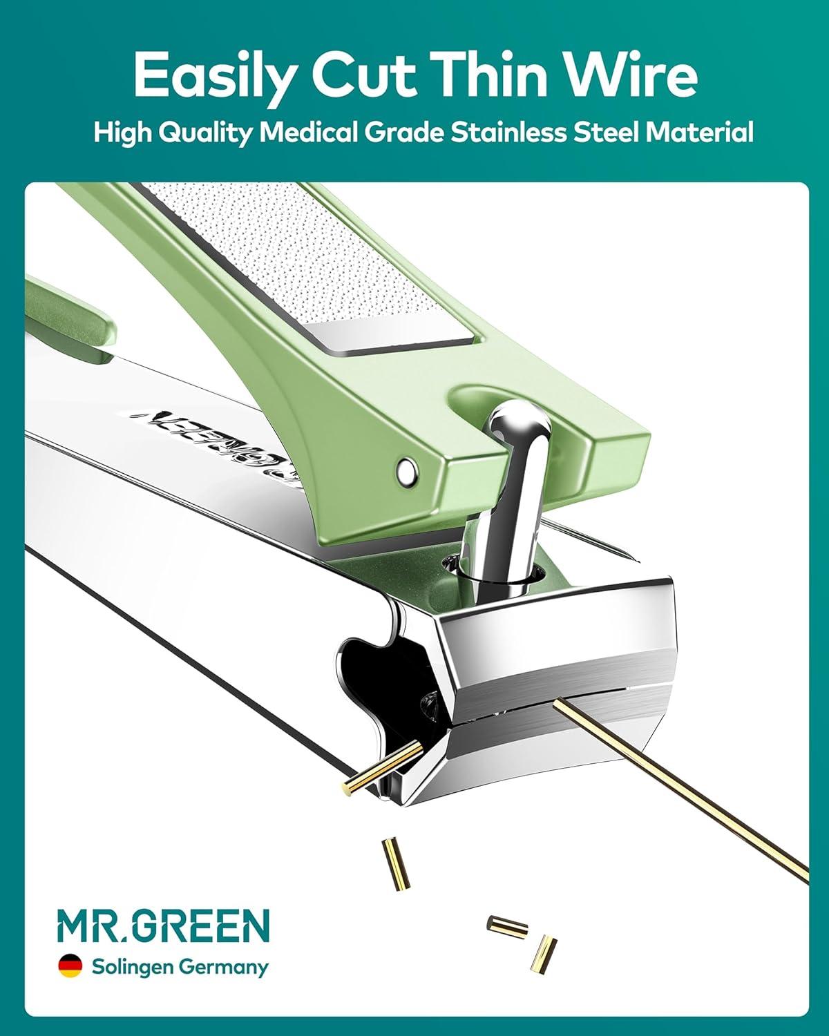 MR. GREEN Anti Spritz Nagelknipser mit Nagelfeile, Professionelles Nagelset