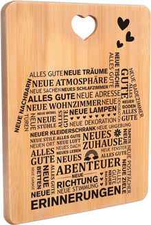 Bambus Schneidebrett Einzugsgeschenk Haus 28x21.5cm