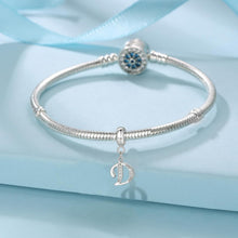 925 Sterling Silber Initial Charm Anhänger Buchstabe D Zirkonia
