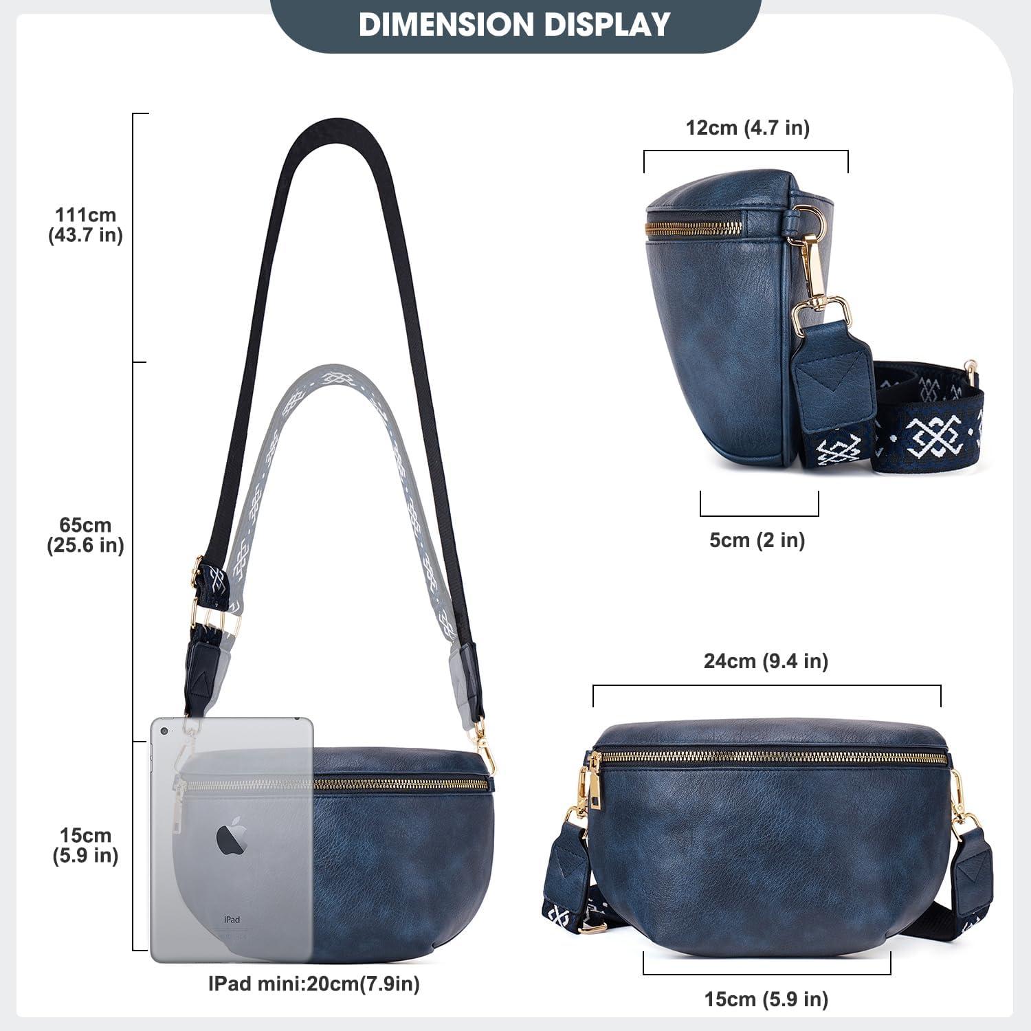Elegante RFID Blockierung Damen Umhängetasche Veganes Leder