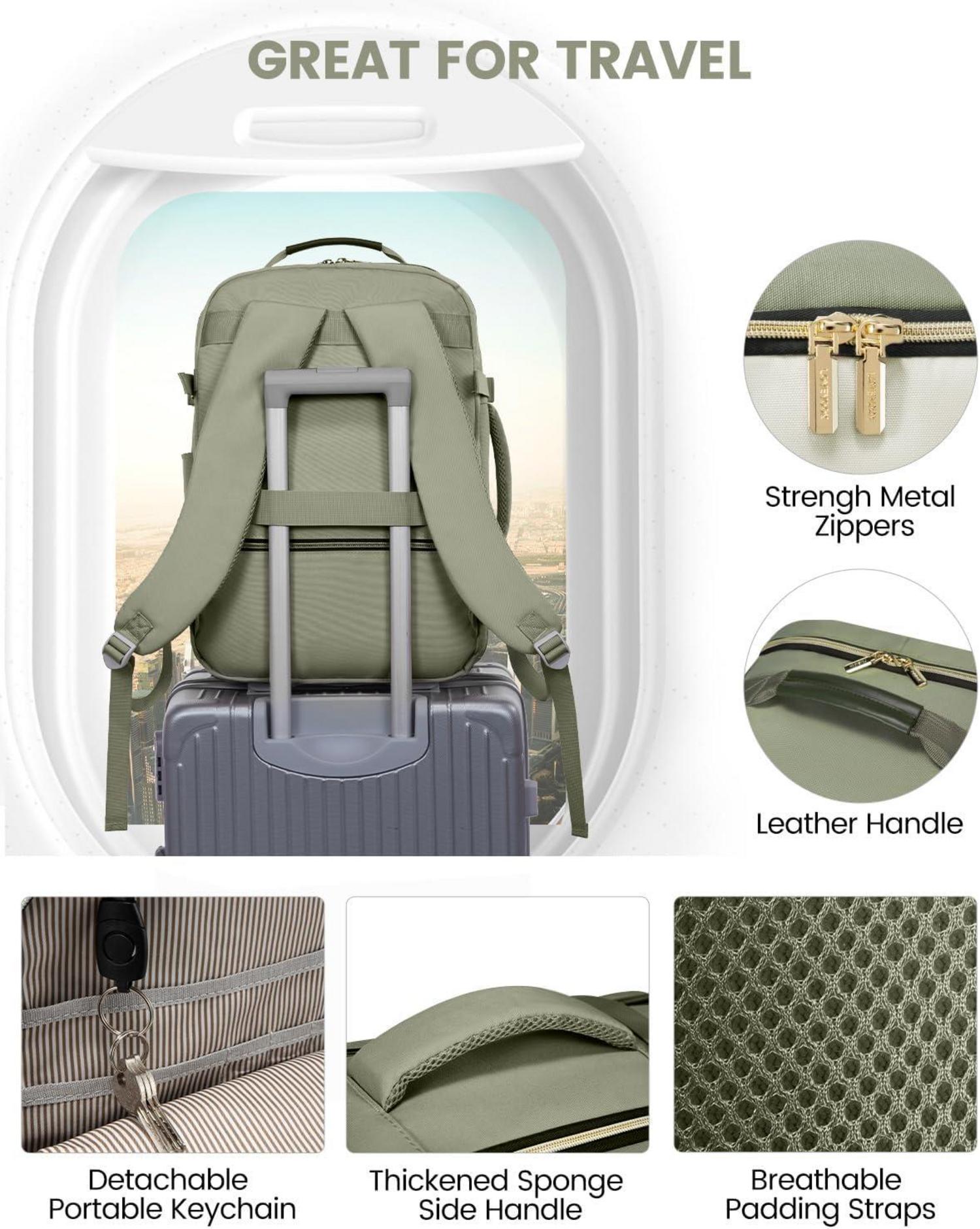 Handgepäck Rucksack 40L Damen Herren Wasserdicht 17 Zoll Laptop Travel Backpack