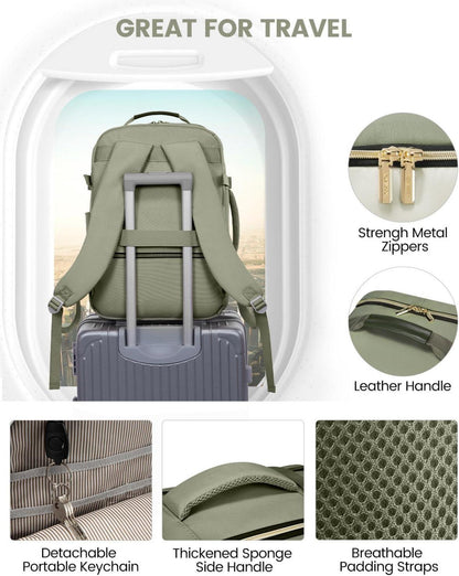 Handgepäck Rucksack 40L Damen Herren Wasserdicht 17 Zoll Laptop Travel Backpack