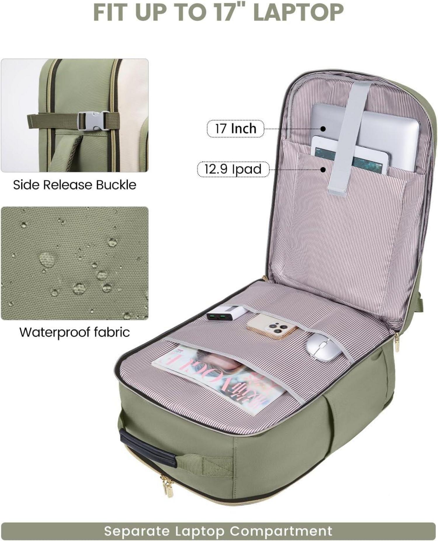 Handgepäck Rucksack 40L Damen Herren Wasserdicht 17 Zoll Laptop Travel Backpack