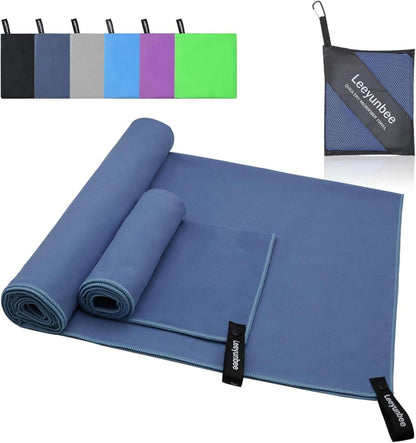 Mikrofaser Handtuch Set 160x80cm + 80x40cm Schnelltrocknend Strand