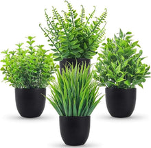 4er Set Künstliche Pflanzen im Topf Deko Grün 23cm Fake Plant