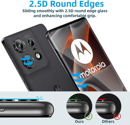 Panzerglas Schutzfolie für Motorola Moto Edge 50 Pro, (2+2) Display